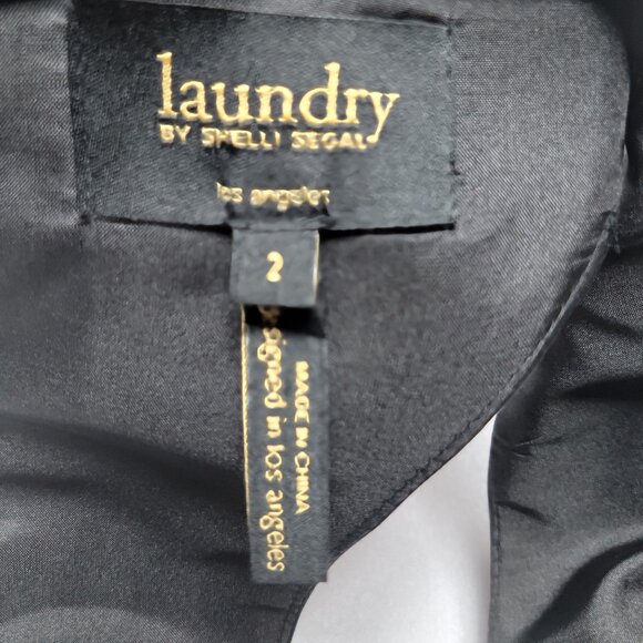 Laundry by Shelli Segal Black & White Polka Dot Colorblock Sheath Dress - Picture 6 of 12